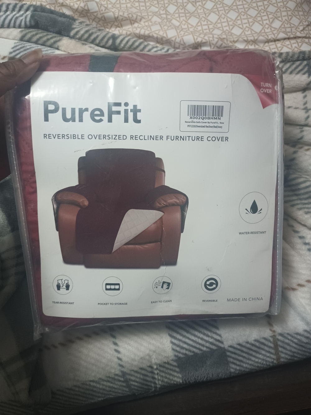 Amazon Quilted Recliner Cover in Burgundy
